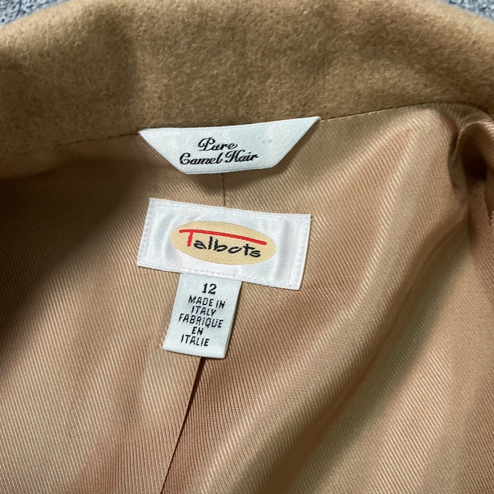 Talbots 100% Pure Camel Hair Blazer Jacket Made in Italy Tan Women 12 - Picture 5 of 8